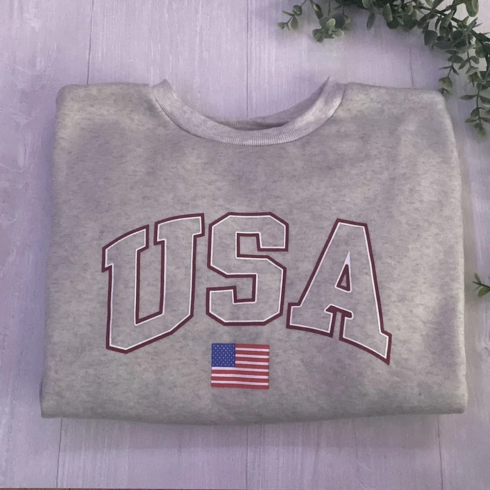 USA Graphic Drop Shoulder Pullover - Picture 1 of 2